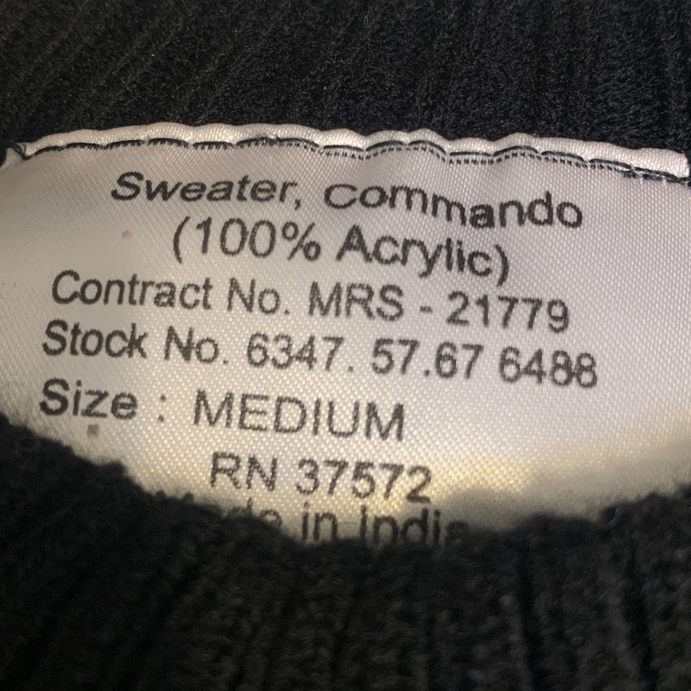 LL Bean Commando Black Sweater with Moneyary Themed Embellishments - Picture 7 of 14